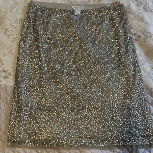 Talbots Silver Sequin knee length Skirt